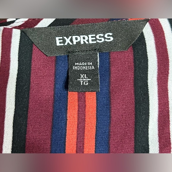 Express Red Stripe Twist Blouse - Picture 6 of 8